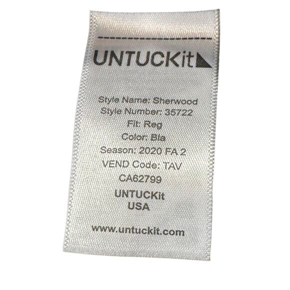 UNTUCKit Men’s Black Flannel Sherwood Shirt Casual button down Size XL - Picture 4 of 9